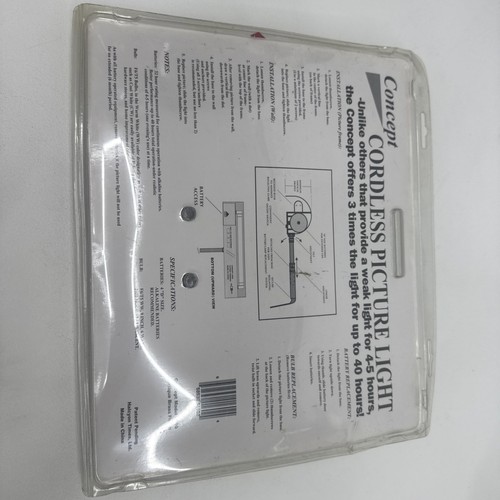 Concept Cordless Brass Finish Picture Light Model 2000 New Open Package Complete - Picture 4 of 4