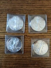 4 2014 Silver Bullion American Eagle Silver Coins . 4 Ounces Of Silver. Toning.