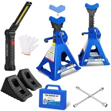 3 Ton Jack Stands with Double Locking and Large Foot Base for Lifting Car