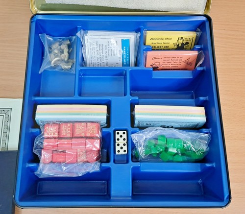 Monopoly 1935 Commemorative Edition in Metal tin open box sealed parts worn tin - Picture 10 of 19