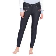 Equine Couture Ladies Alice Denim Embroidered Breeches