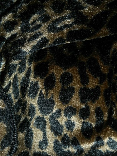 Velveteen Leopard Cheetah Bodysuit Long Sleeve Mock Turtle Frederick's Hollywood - Picture 7 of 8