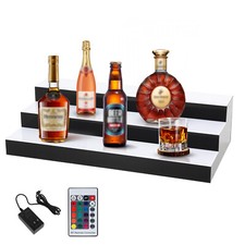 LED Lighted Liquor Bottle Display, 3 Tiers 30 Inch Liquor Shelves with RF Remote