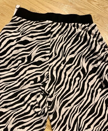 Victoria's Secret Womens Jogger Sweatpants S Black Beige Zebra Print Lounge Pant - Picture 5 of 8