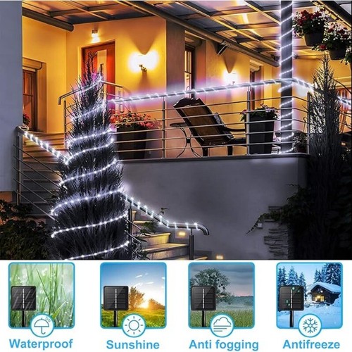 Solar LED powered Fairy String Rope strip Lights Waterproof Outdoor garden patio - Picture 16 of 29