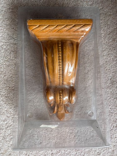 Decorative Faux Wooden Wall Shelf Bracket traditional Carved Design 9" x 4" - Picture 2 of 13