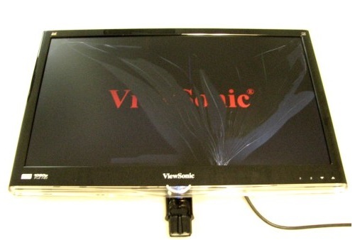Viewsonic VX2450WM-LED 24" LED Monitor +Speakers FOR PARTS - AS IS - NOT WORKING