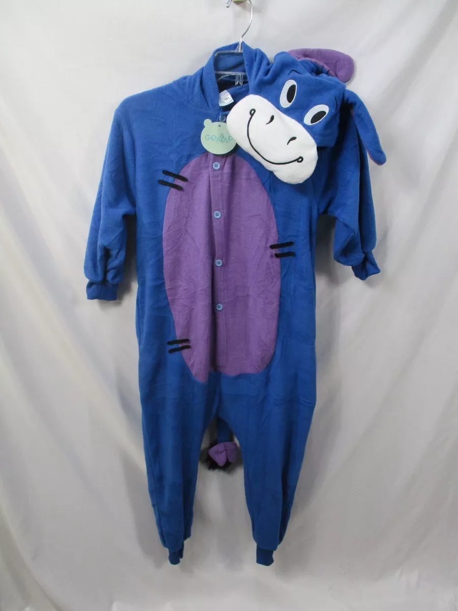 Eeyore Costume Womens Small Union Suit Pajamas Winnie Pooh Button