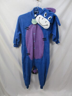 Eeyore Costume Womens Small Union Suit Pajamas Winnie Pooh Button