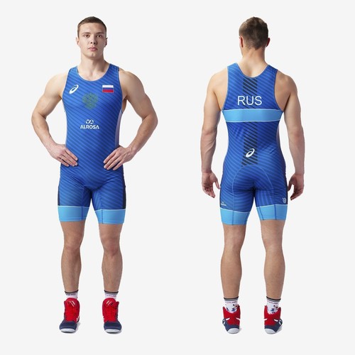 Traje de lycra para hombre ASICS Wrestling. Traje deportivo Spandex. Traje de lucha Alrosa - Imagen 3 de 4