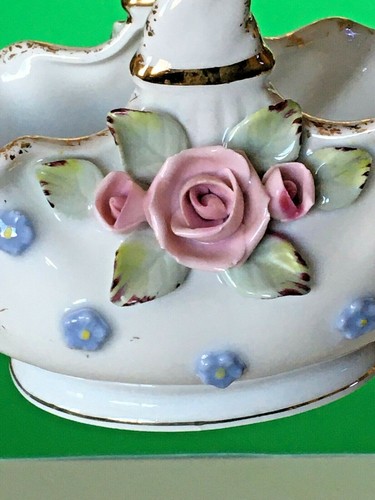 Napco Fine China Basket with Pink & Blue Flowers and Gold trim - Picture 8 of 11