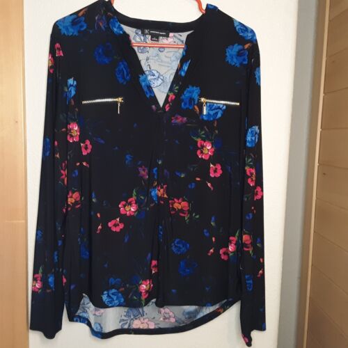 INC International Women’s Floral Zip-Pocket Top SZ L Cottagecore Fairycore Y2K