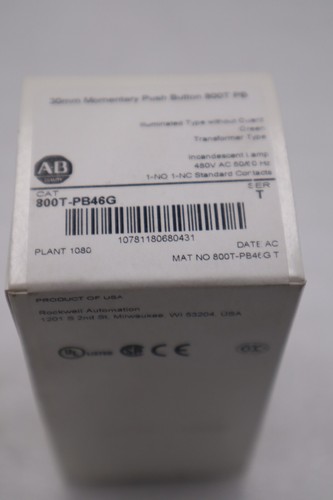 NEW ALLEN BRADLEY 800T-PB46G SER. T 480V STOCK G593A