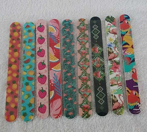 Limas de lijado de uñas impresas tablero emery doble cara 9 diferentes +NUEVO + patrones - Imagen 2 de 11