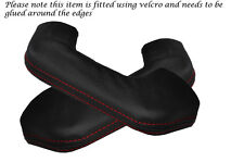 RED STITCH 2X FRONT DOOR HANDLE LEATHER COVERS FITS FORD CAPRI MK1 OLD SHAPE
