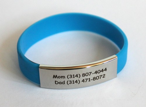 Personalised Metal Silicone Wristbands Medical bracelet Blood Event ICE Lost - Picture 233 of 262