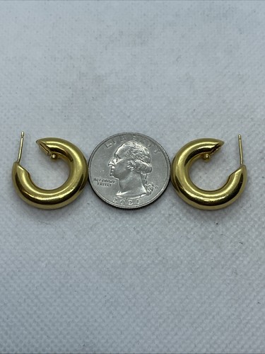 ARTEMODA SRL ITALY 18K (750) Yellow Gold Hollow HOOP Earrings 7.6gr. - Picture 12 of 22