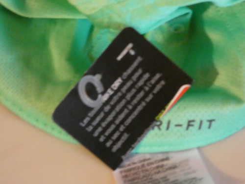 Nike Girls 4-6 Featherlite Dri-Fit Swoosh Neon Green Ponytail Holder Cap 2017 - Picture 5 of 6