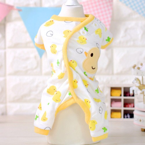 Dog Embroidery Pajamas Cotton Soft Clothes Small Pet Apparel Jumpsuit Puppy Cat - Picture 5 of 11