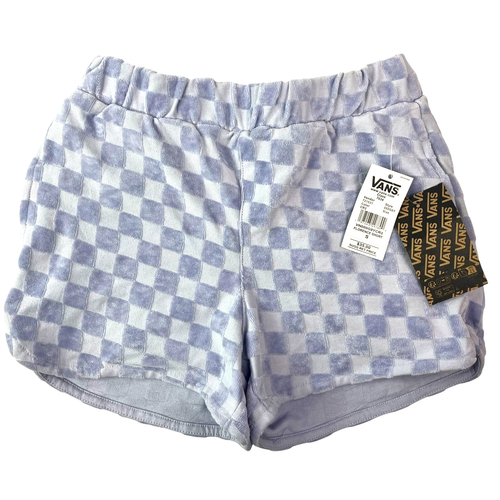 New VANS Checkerboard Shorts Girls Kids Size S Cotton Polyester Purple NWT - Picture 1 of 6