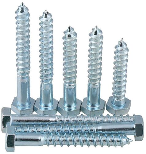 M6 / 6mm HEX HEXAGON HEAD WOOD SCREW COACH SCREWS BOLTS ZINC PLATED ALL LENGTH - Picture 6 of 6