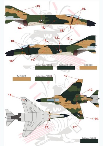 Calcomanía tobogán acuático avión 1:72 F-4 Phantom II en la guerra de Vietnam impresión escala 72-029 - Imagen 24 de 24