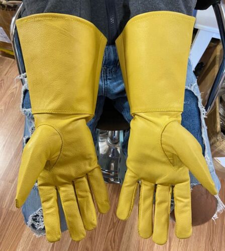 Genuine Leather Long Cuff Medieval Gloves - Picture 2 of 2