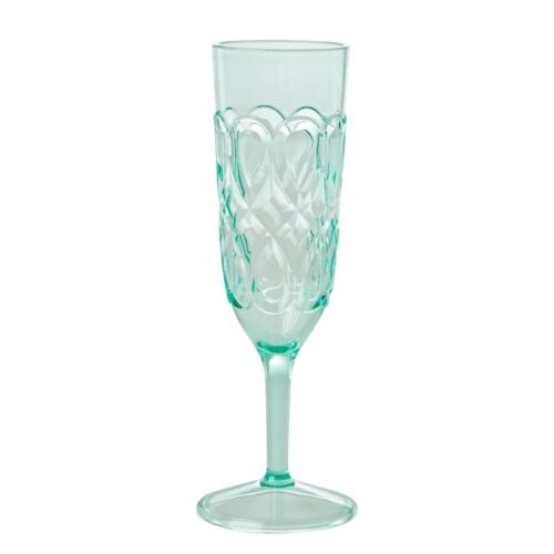RICE - Acryl Champagner Glas - pastel green Swirly - retro - 200 ml - grün - Bild 1 von 2