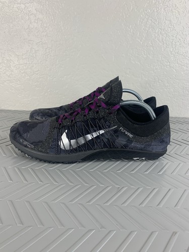 Nike Flywire NXN PORTLAND 2015 Track Running Spikes Shoes US Sz 11 Black Purple - Picture 4 of 11