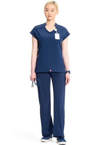 Infinity GNR8 Scrubs Women's V-Neck Top IN617A NAV Navy Free Ship - Bild 5 von 5