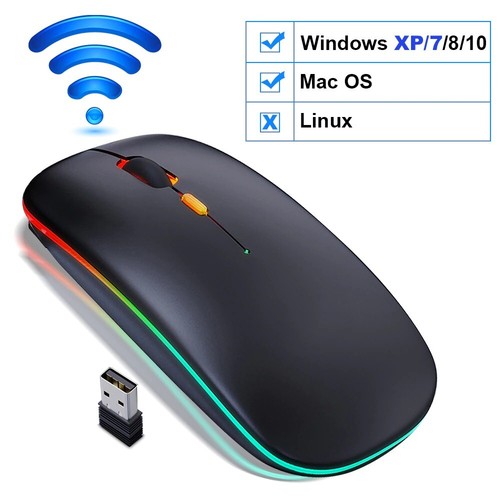 Wireless Mouse Bluetooth RGB Rechargeable Mouse Wireless Computer Silent Mause L - Picture 11 of 19
