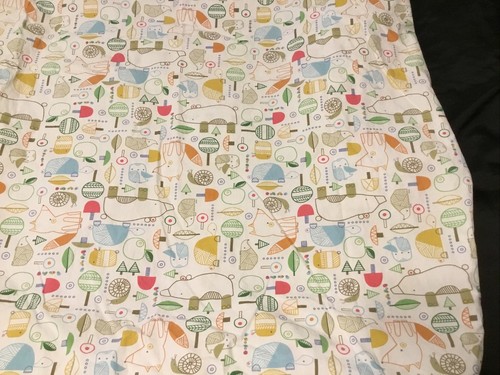 Land of Nod Spannbetttuch/Kleinkind hoch Naturpfad Tiere Baum Blatt grün - Bild 3 von 9