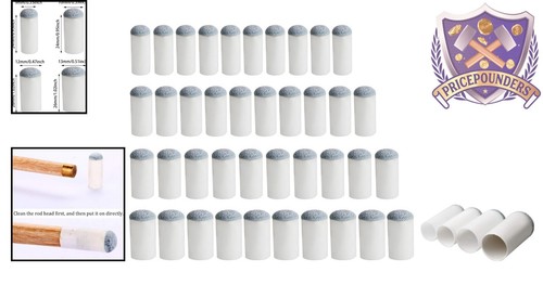 40pcs Cue Tip Replacement Set - 9mm/10mm/12mm/13mm for Billiards Lovers - Picture 2 of 9