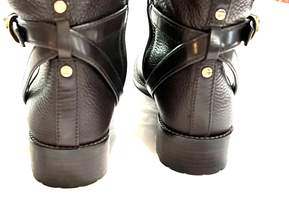 Gorgeous Tory Burch Riding Boots Teresa 31148503 Brown Tumbled Leather Size 8.5 - Image 4 of 4