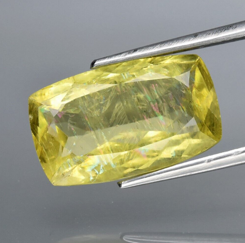 4.90ct 14.8x9mm Cushion Natural Yellowish Green Beryl, Brazil Unheated #tg14 - Picture 1 of 13