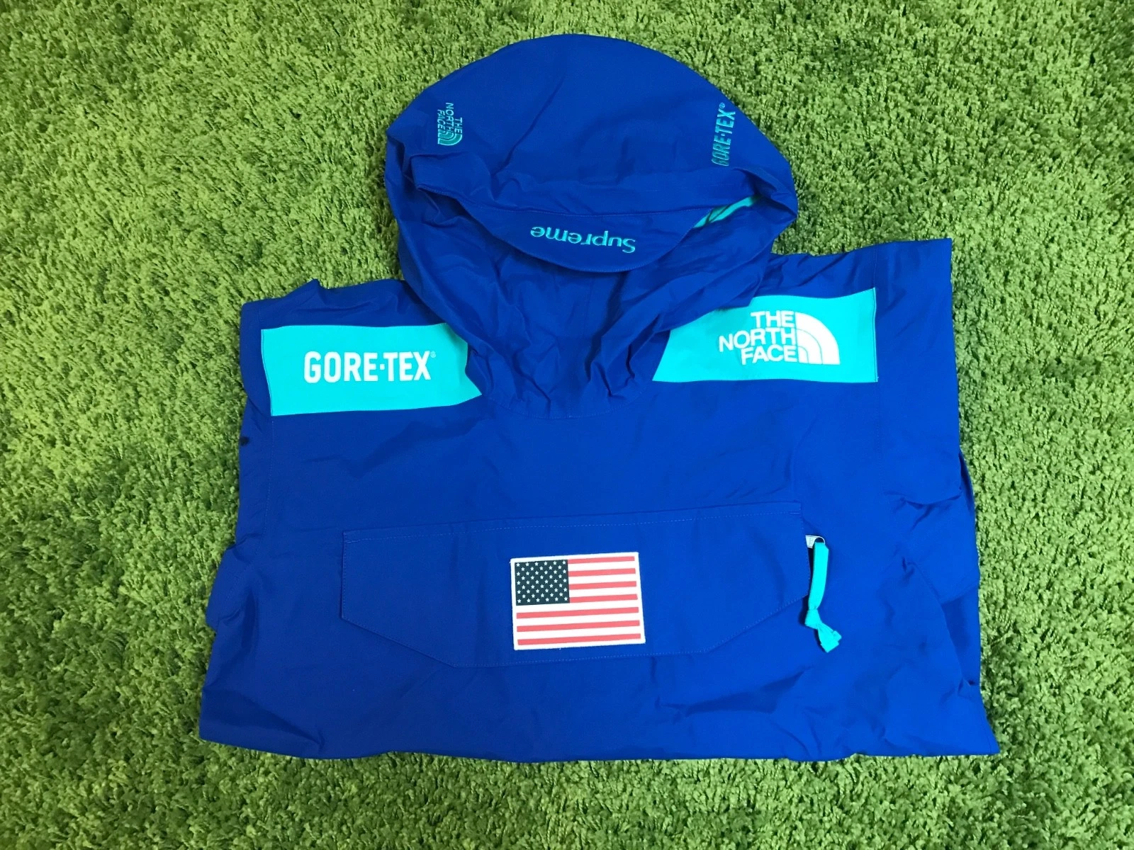 Maglione Supreme S S 2017 The North Face Gore Tex (blu) scatola logo