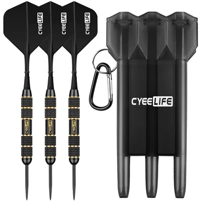 CyeeLife Dartpfeile Steeldart Professionelle 22g mit Case,Darts set