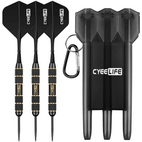 CyeeLife Dartpfeile Steeldart Professionelle 22g mit Case,Darts set 
