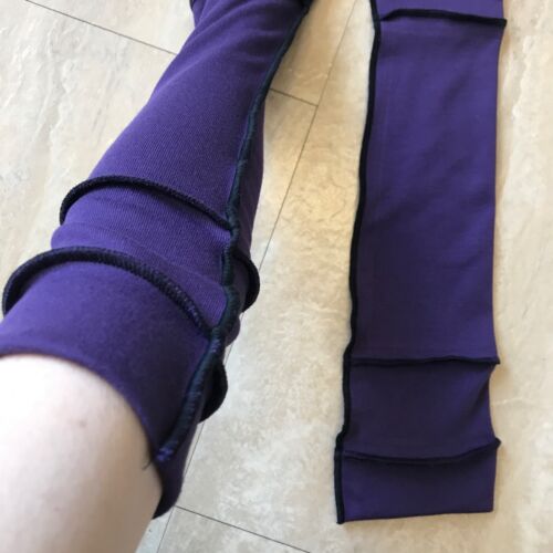 Purple Zombie Fingerless Gloves Upcycled Elbow Length Arm Warmers Whimseygoth OS - Picture 4 of 8