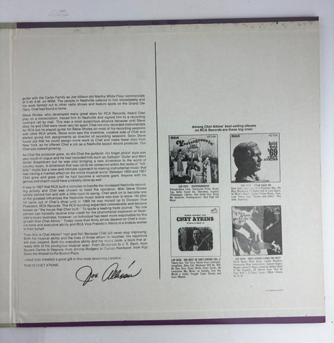 Chet Atkins This Is Chet Atkins Double Vinyl LP - RCA Records VPS - 6030 - Picture 3 of 5