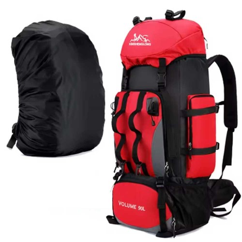 90L Wasserdicht Wander Camping Rucksack Trekking Tasche Rucksack Große Kapazität - Bild 26 von 27