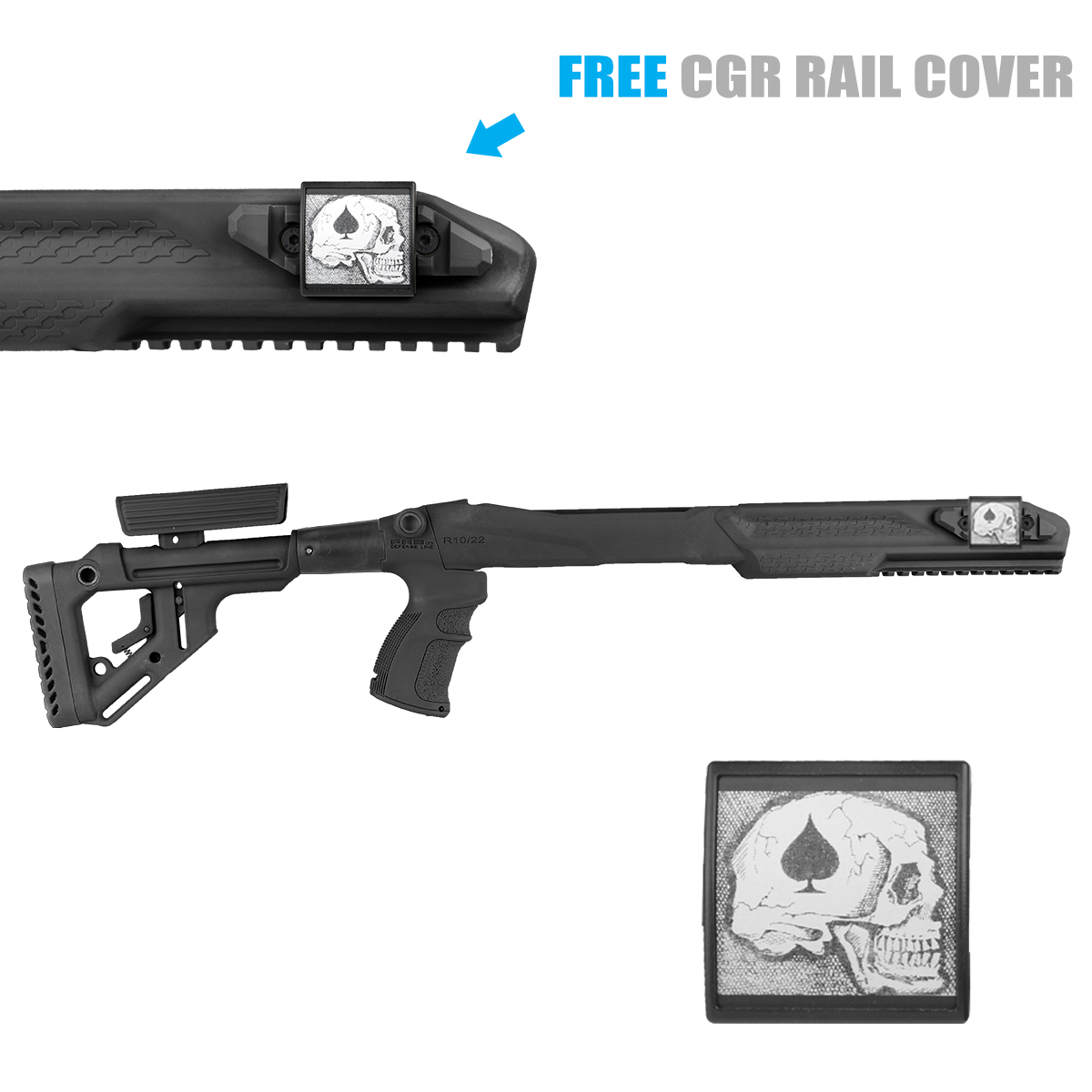 Fab Defense fijo Stock PARA RUGER 10 22 con CGR carril cubierta UAS R10 22 Ace Fab Defense fijo Stock PARA RUGER 10 22 con CGR carril cubierta UAS R10 22 Ace