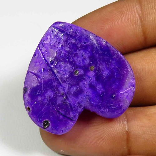 Cabochon cuore druso viola titanio 30x29 mm gemme agata naturale titanio TN-97 - Foto 9 di 9