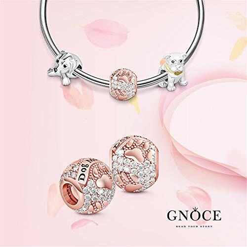 GNOCE "Dog Mom" Rose Gold Bead Charms - 925 Sterling Silver - Great Gift - Picture 5 of 5