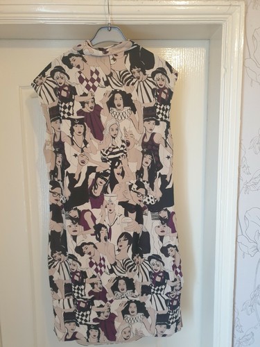 KILLAH MISS SIXTY Y2K Dress-Size L Sleeveless 'Laurell' With Female Print - Picture 2 of 6