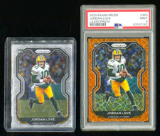 2020 Panini Prizm #363 Jordan Love & Orange Laser Prizm PSA 9 2 HQ Rookie Cards