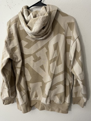Gap Teen Pocket Hoodie Size 14-16 Beige Brown Tan All Over Logo - Picture 3 of 5