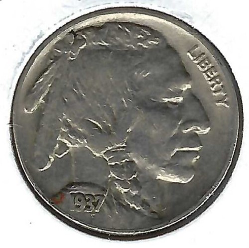1937 Philadelphia Circulated Buffalo Nickel Five Cent Coin! (#1) - Picture 1 of 2