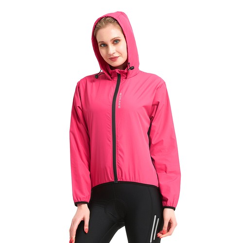 WOSAWE Damen Kapuzen Radsport Reflektierende Jacke Sets Bike Tights Hose Sportanzug - Bild 4 von 17