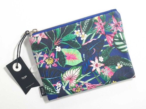 Pencil Case Typo Blue Zipper Beautiful Floral Leather Stationery GIFT15 AT CS33 - Picture 2 of 5